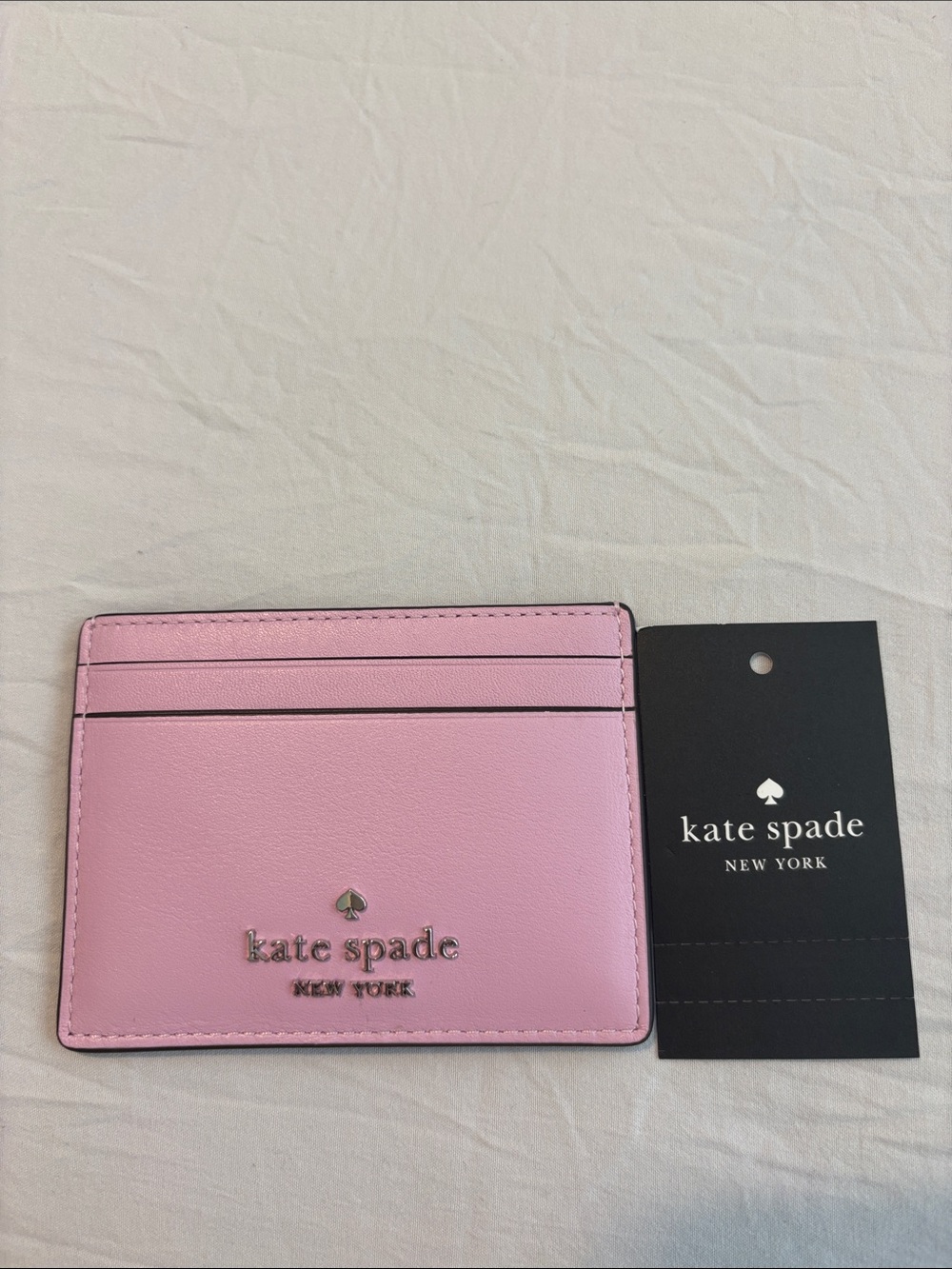 kate spade New York Pink Leather Card Case with Logo - Picture 4 of 5